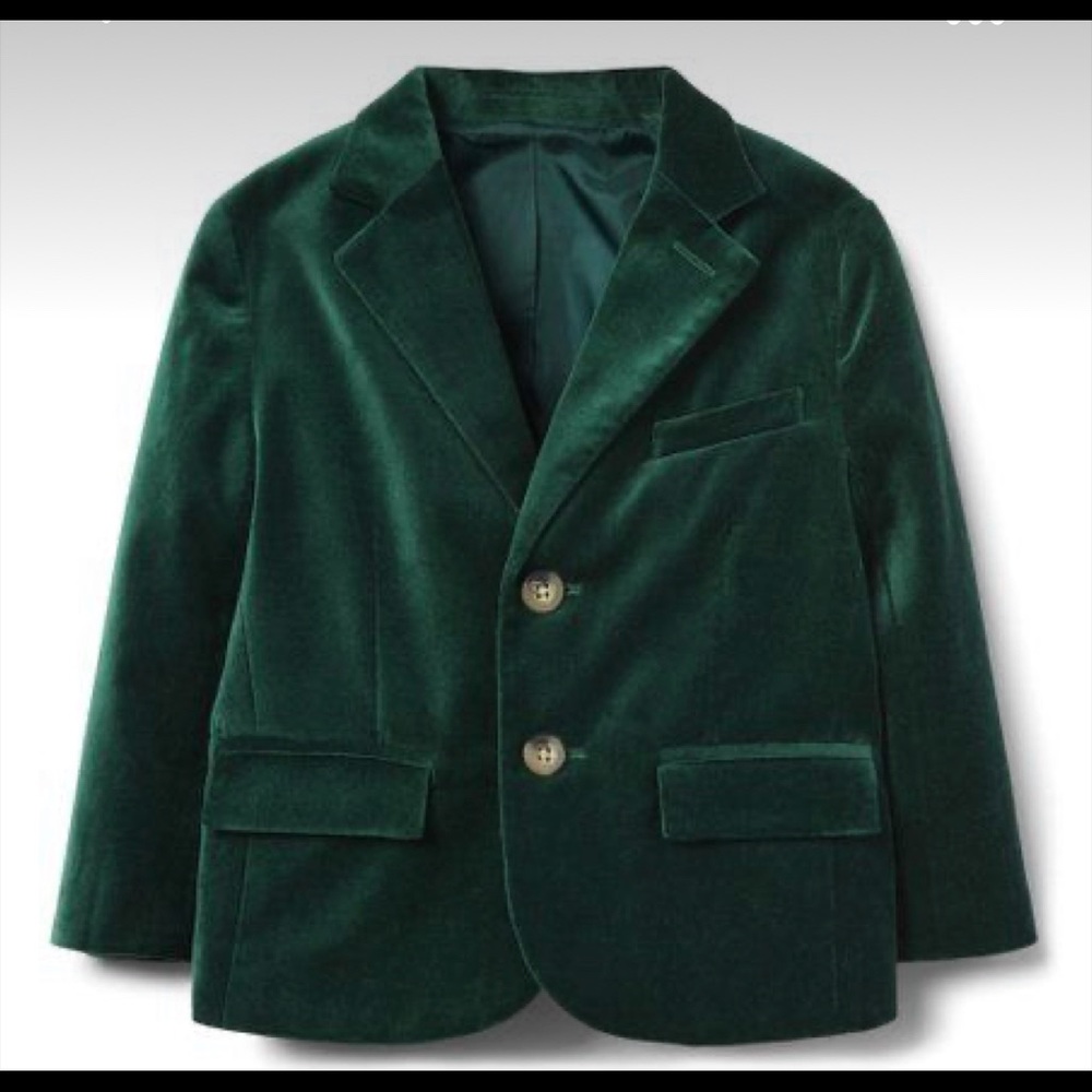 Janie and Jack green velveteen blazer size 5